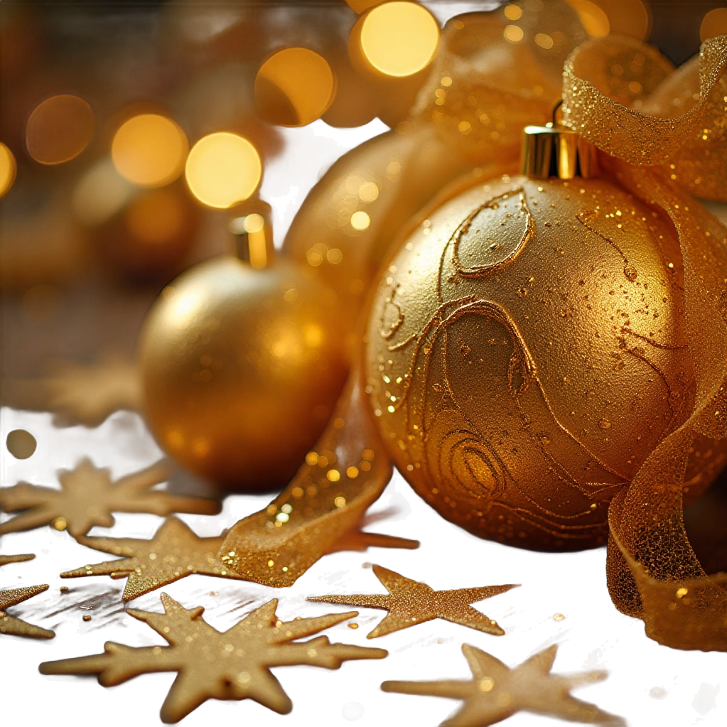 Golden Christmas Ornaments